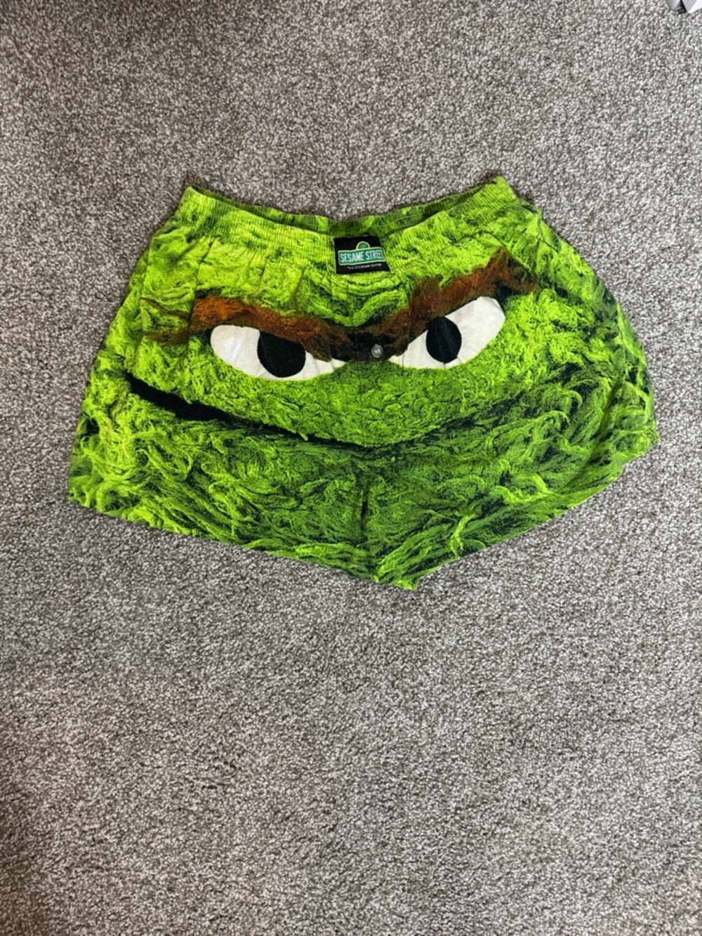 ***SOLD***Sesame Street Oscar-Themed Bright Green Lounge Shorts
